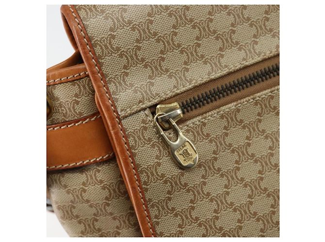 Céline Borsa a Spalla in Tela Macadam CELINE PVC Beige Oro Auth 144918 D'oro - vista 15