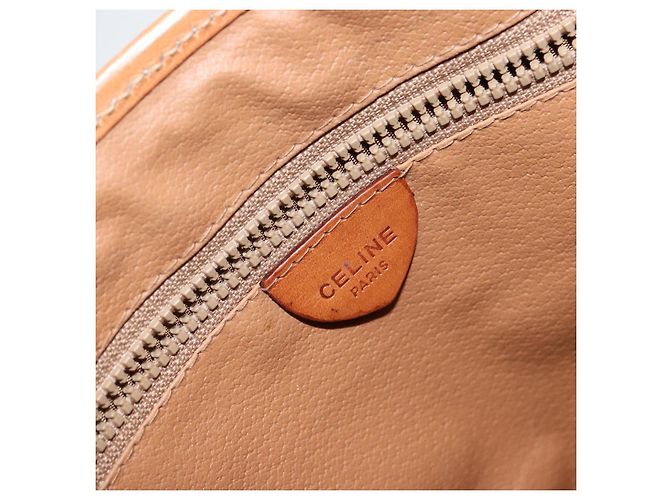 Céline Borsa a Spalla in Tela Macadam CELINE PVC Beige Oro Auth 144918 D'oro - vista 17