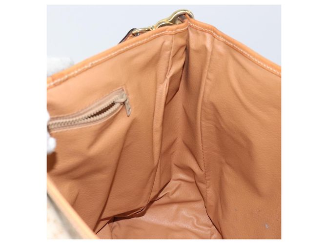 Céline Borsa a Spalla in Tela Macadam CELINE PVC Beige Oro Auth 144918 D'oro - vista 19