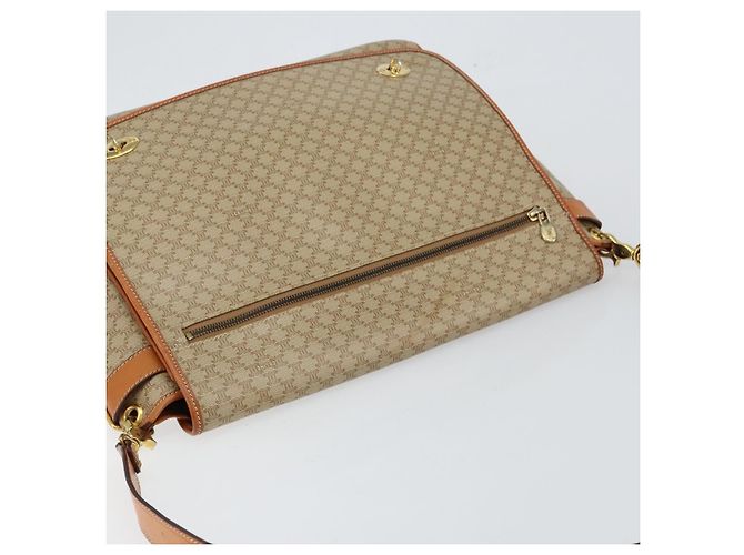 Céline Borsa a Spalla in Tela Macadam CELINE PVC Beige Oro Auth 144918 D'oro - vista 6