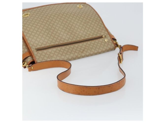 Céline Borsa a Spalla in Tela Macadam CELINE PVC Beige Oro Auth 144918 D'oro - vista 7