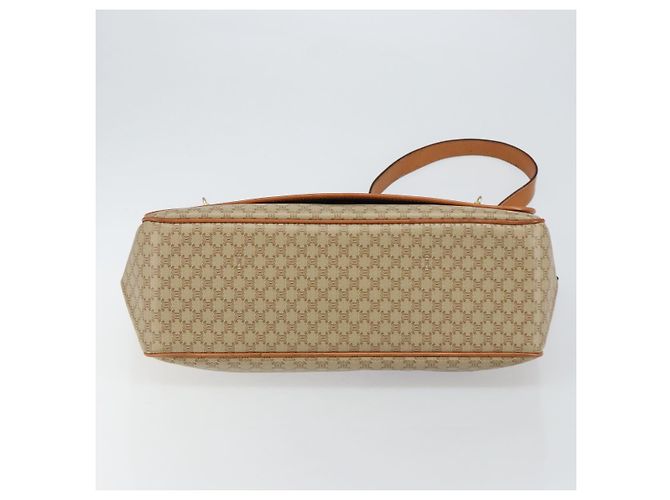 Céline Borsa a Spalla in Tela Macadam CELINE PVC Beige Oro Auth 144918 D'oro - vista 9