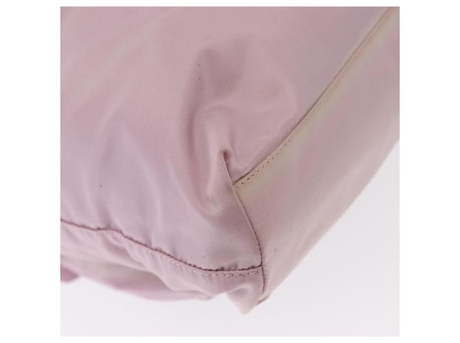 Borsa Tote Prada in Nylon Rosa Argento Auth 151432 - vista 12