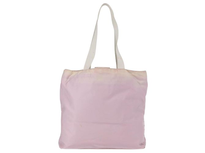 Borsa Tote Prada in Nylon Rosa Argento Auth 151432 - vista 3