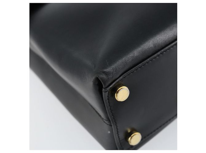 Borsa a mano Gancini in pelle nera e oro Salvatore Ferragamo Auth 155657 Nero D'oro - vista 11