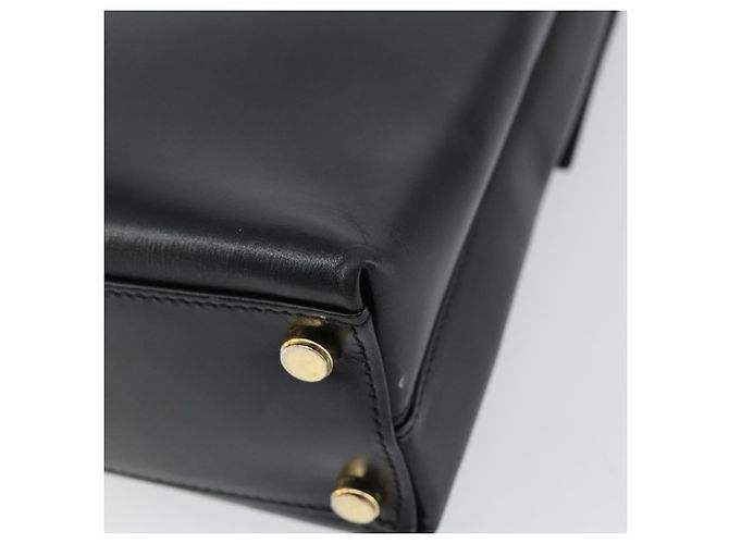 Borsa a mano Gancini in pelle nera e oro Salvatore Ferragamo Auth 155657 Nero D'oro - vista 12