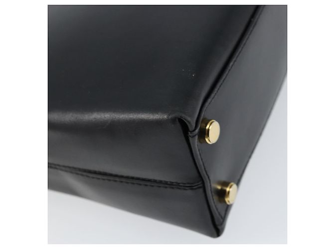Borsa a mano Gancini in pelle nera e oro Salvatore Ferragamo Auth 155657 Nero D'oro - vista 13