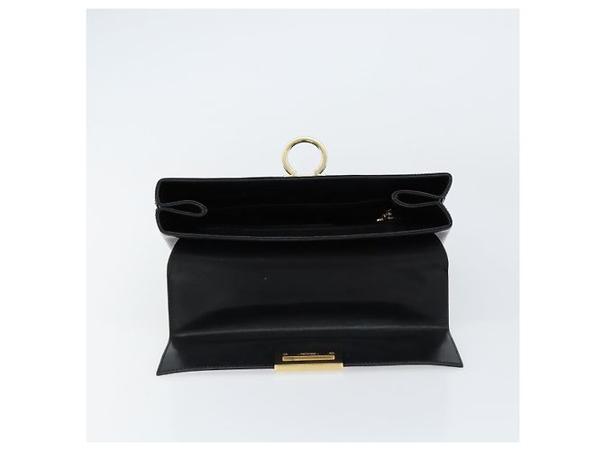 Borsa a mano Gancini in pelle nera e oro Salvatore Ferragamo Auth 155657 Nero D'oro - vista 15