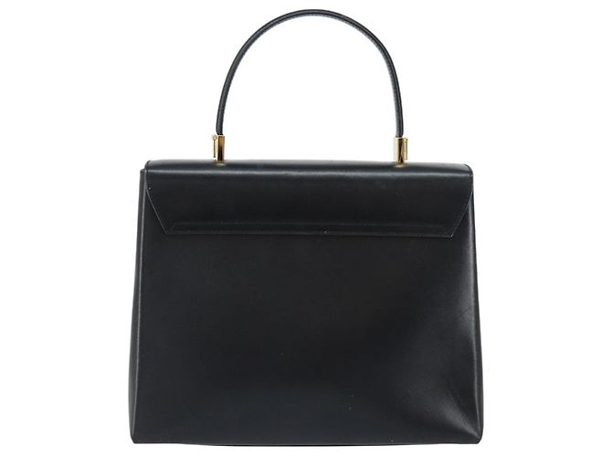 Borsa a mano Gancini in pelle nera e oro Salvatore Ferragamo Auth 155657 Nero D'oro - vista 3
