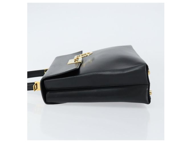 Borsa a mano Gancini in pelle nera e oro Salvatore Ferragamo Auth 155657 Nero D'oro - vista 5
