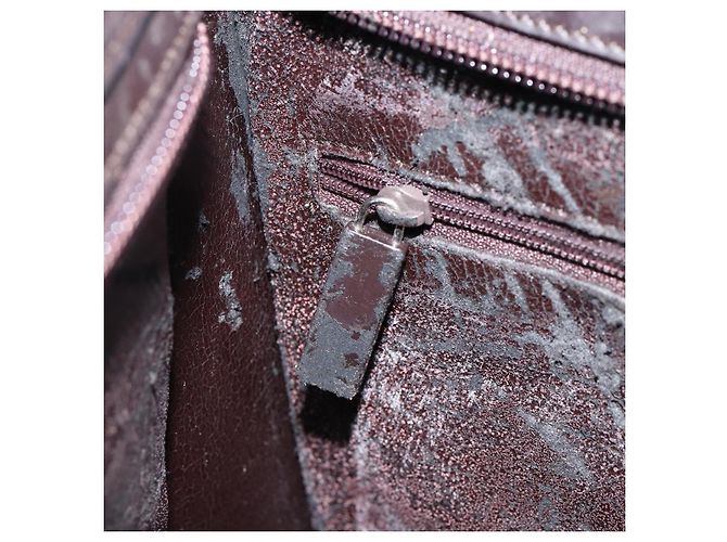 Gucci Borsa a Spalla in Pelle Marrone Argento Auth ep11636 - vista 22