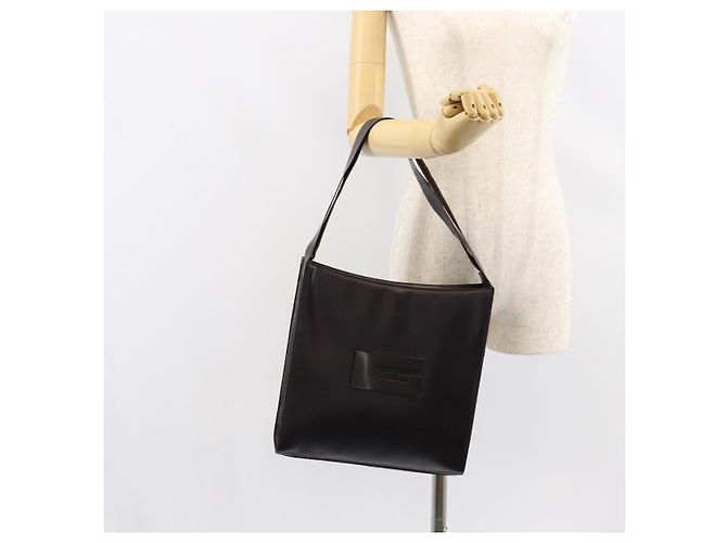 Gucci Borsa a Spalla in Pelle Marrone Argento Auth ep11636 - vista 24