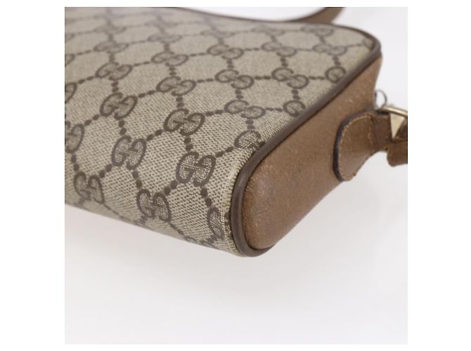 Borsa Gucci GG Supreme Web Sherry Line in PVC beige e oro 116 02 089 Auth BA7464 D'oro - vista 15