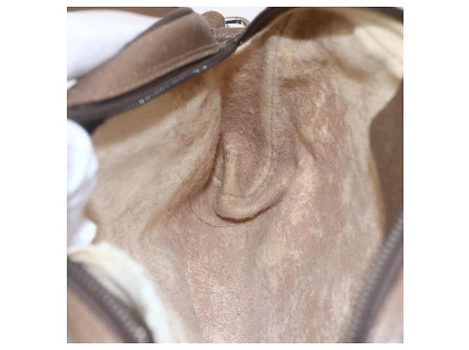 Borsa Gucci GG Supreme Web Sherry Line in PVC beige e oro 116 02 089 Auth BA7464 D'oro - vista 21