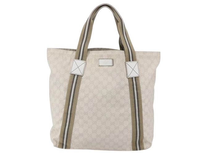 GUCCI GG Canvas Tote Bag Weiß Beige 189669 Auth yk19750 - Ansicht 13