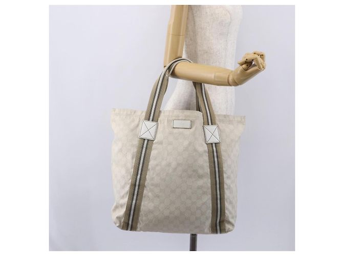 GUCCI GG Canvas Tote Bag Weiß Beige 189669 Auth yk19750 - Ansicht 21