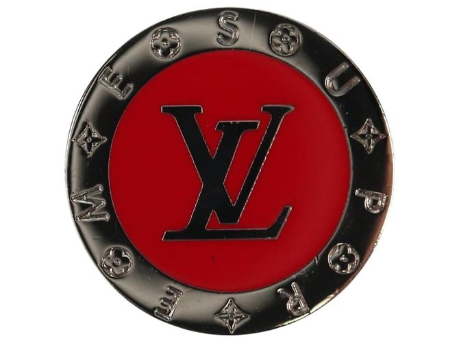 FIBBIA SPILLA LOUIS VUITTON Monogram LVxSupreme 2 Set Rosso LV Auth 128511M - vista 6