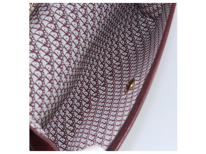Borsa a Spalla con Catena Christian Dior in Camoscio Bordeaux Oro Auth bs30368 D'oro Bordò - vista 11