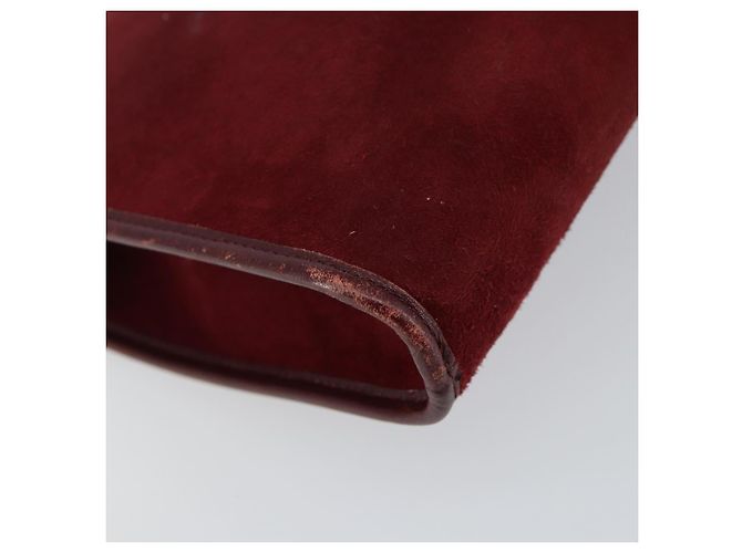Borsa a Spalla con Catena Christian Dior in Camoscio Bordeaux Oro Auth bs30368 D'oro Bordò - vista 8