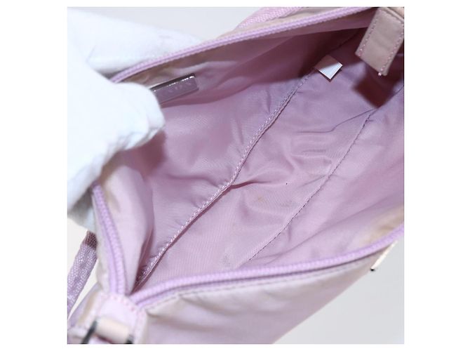 PRADA Accessory Pouch Nylon Pink Silver Auth ki6145 Silvery - view 11