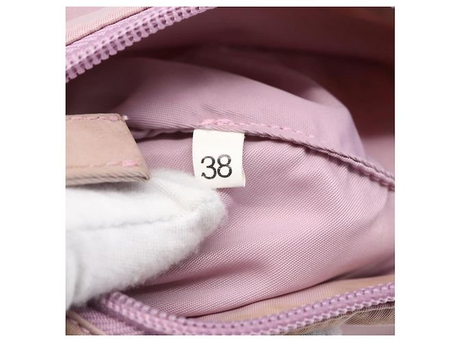 PRADA Accessory Pouch Nylon Pink Silver Auth ki6145 Silvery - view 12