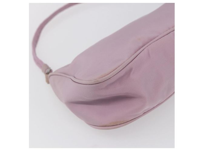 PRADA Accessory Pouch Nylon Pink Silver Auth ki6145 Silvery - view 17
