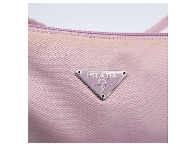 PRADA Accessory Pouch Nylon Pink Silver Auth ki6145 Silvery - view 18