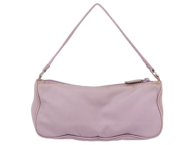 PRADA Accessory Pouch Nylon Pink Silver Auth ki6145 Silvery - view 2