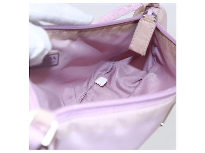 PRADA Accessory Pouch Nylon Pink Silver Auth ki6145 Silvery - view 20