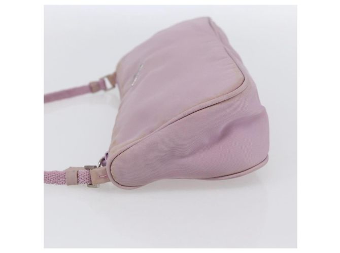 PRADA Accessory Pouch Nylon Pink Silver Auth ki6145 Silvery - view 3