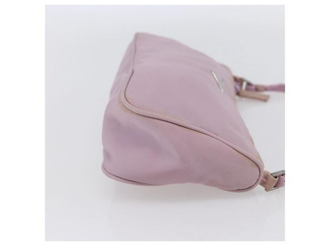 PRADA Accessory Pouch Nylon Pink Silver Auth ki6145 Silvery - view 4