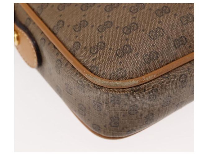 Gucci Borsa a Spalla Micro GG Supreme PVC Beige Oro 007 904 0095 Auth ep11014 D'oro - vista 12