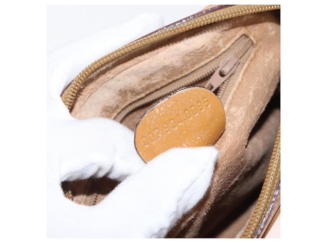 Gucci Borsa a Spalla Micro GG Supreme PVC Beige Oro 007 904 0095 Auth ep11014 D'oro - vista 21