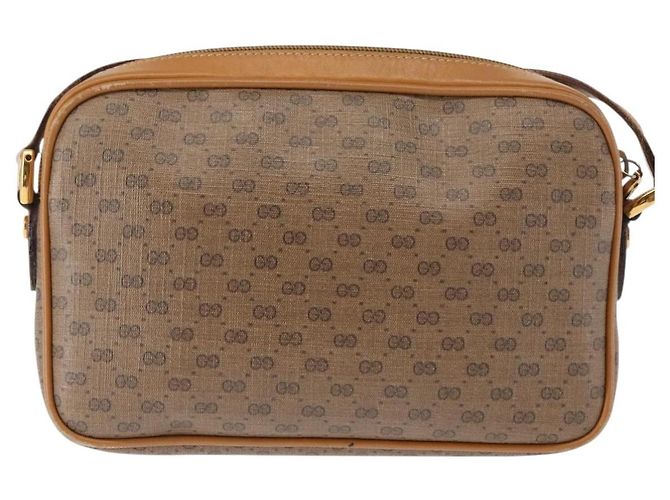Gucci Borsa a Spalla Micro GG Supreme PVC Beige Oro 007 904 0095 Auth ep11014 D'oro - vista 3