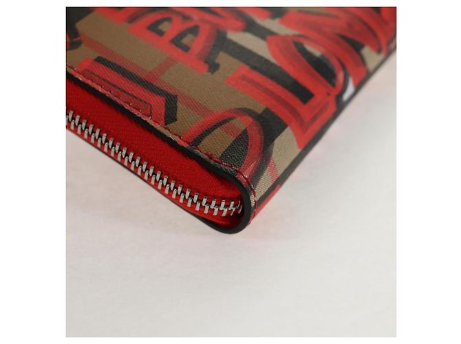 BURBERRY Nova Check Graffiti Lange Geldbörse PVC Beige Auth 143015M - Ansicht 10