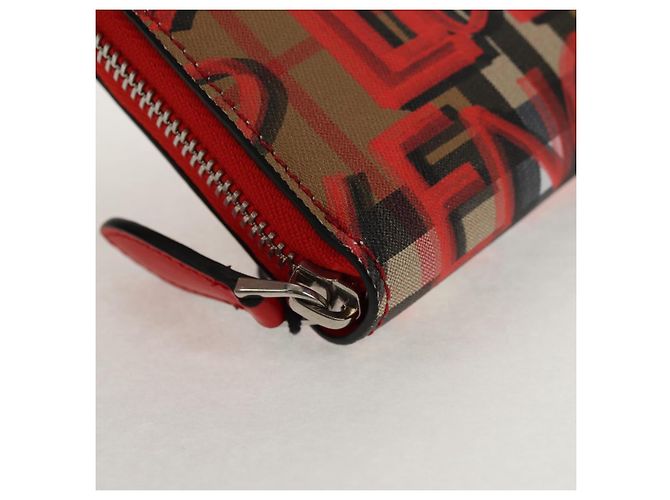 BURBERRY Nova Check Graffiti Lange Geldbörse PVC Beige Auth 143015M - Ansicht 8