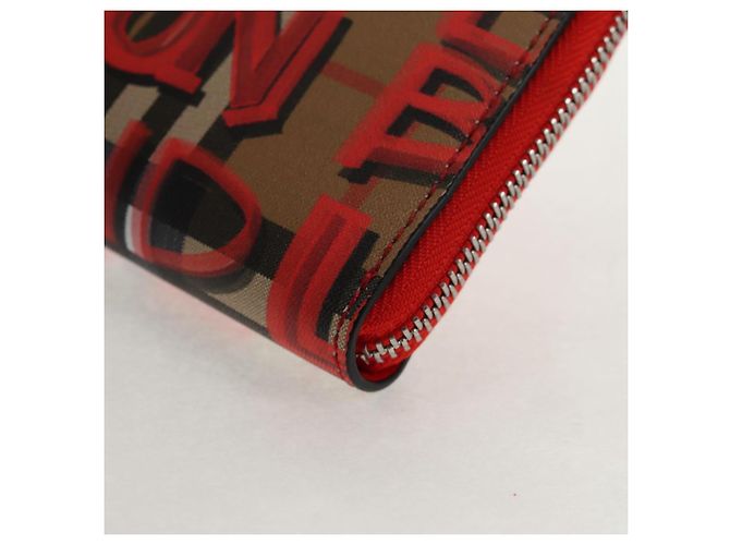 BURBERRY Nova Check Graffiti Lange Geldbörse PVC Beige Auth 143015M - Ansicht 9