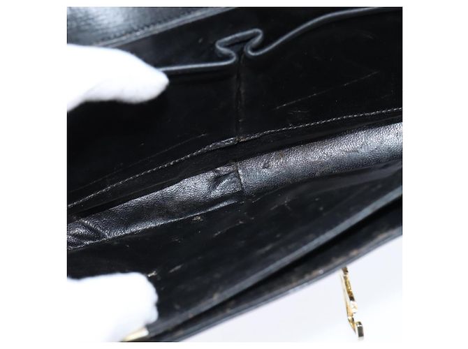 Borsa a Spalla CÉLINE Carrozza in Pelle Nera e Oro Auth bs30594 Nero D'oro - vista 11