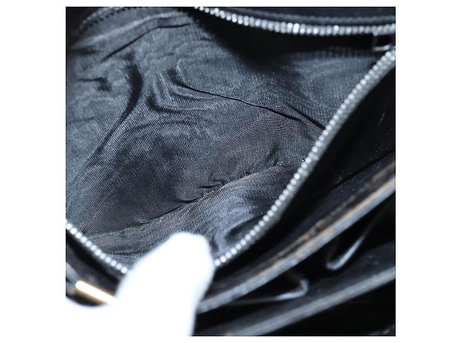 Borsa a Spalla CÉLINE Carrozza in Pelle Nera e Oro Auth bs30594 Nero D'oro - vista 12