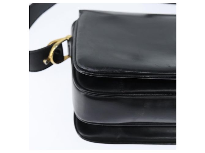 Borsa a Spalla CÉLINE Carrozza in Pelle Nera e Oro Auth bs30594 Nero D'oro - vista 15