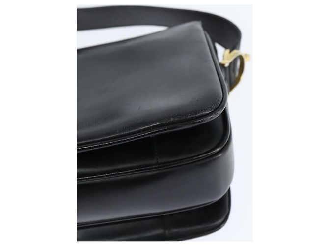 Borsa a Spalla CÉLINE Carrozza in Pelle Nera e Oro Auth bs30594 Nero D'oro - vista 16