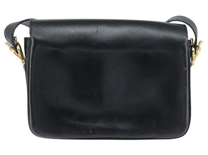 Borsa a Spalla CÉLINE Carrozza in Pelle Nera e Oro Auth bs30594 Nero D'oro - vista 2