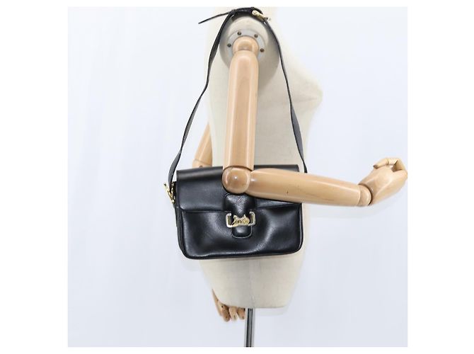 Borsa a Spalla CÉLINE Carrozza in Pelle Nera e Oro Auth bs30594 Nero D'oro - vista 22
