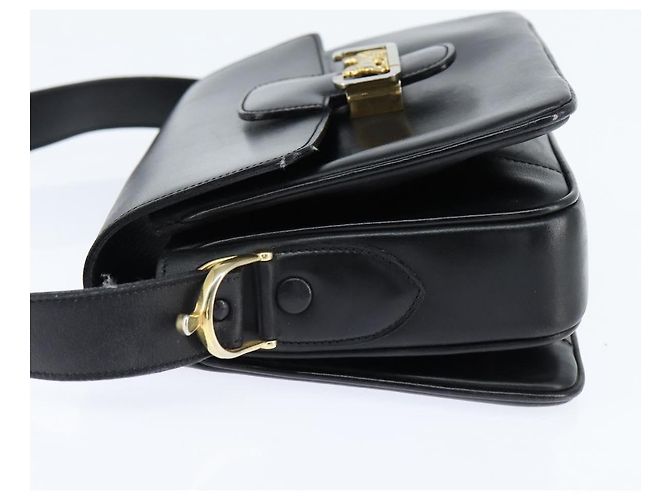 Borsa a Spalla CÉLINE Carrozza in Pelle Nera e Oro Auth bs30594 Nero D'oro - vista 3