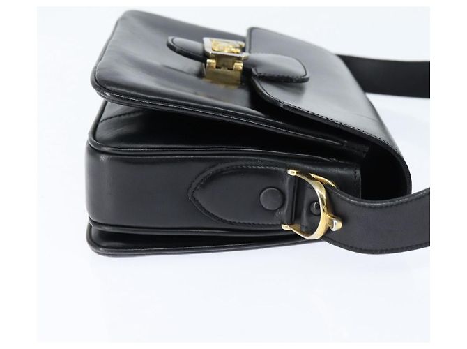 Borsa a Spalla CÉLINE Carrozza in Pelle Nera e Oro Auth bs30594 Nero D'oro - vista 4