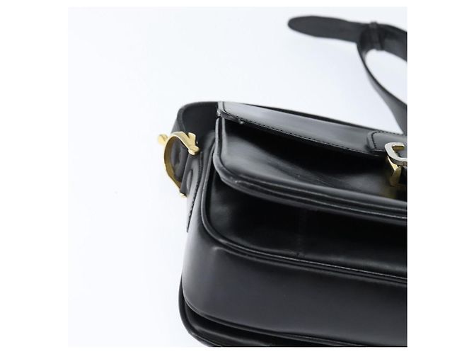 Borsa a Spalla CÉLINE Carrozza in Pelle Nera e Oro Auth bs30594 Nero D'oro - vista 9