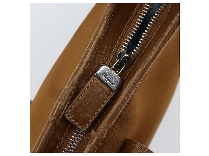 Borsa a Spalla Salvatore Ferragamo in Nylon Marrone Argento Autentica hk3129 - vista 17