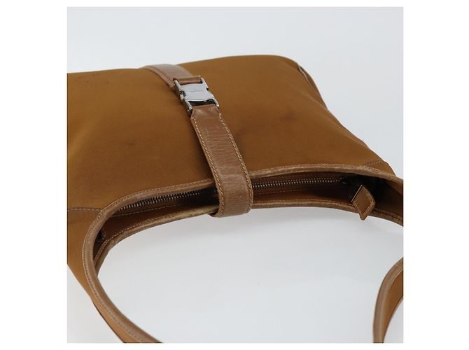 Borsa a Spalla Salvatore Ferragamo in Nylon Marrone Argento Autentica hk3129 - vista 6