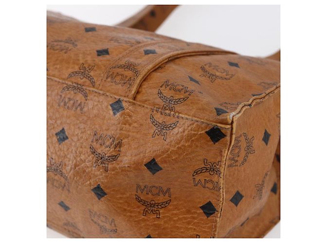 Borsa tote MCM Logogram Vicetos in pelle PVC marrone e oro Auth BA6608 D'oro - vista 10