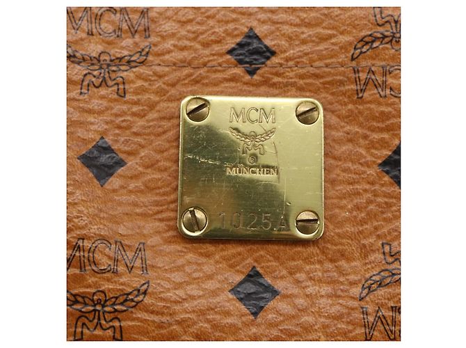 Borsa tote MCM Logogram Vicetos in pelle PVC marrone e oro Auth BA6608 D'oro - vista 14